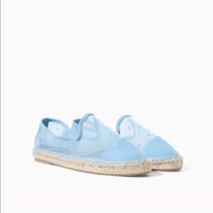 Zara Baby Blue Dot Espadrille Flats